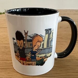White Mug with Beavis and Butt-Head Characters
